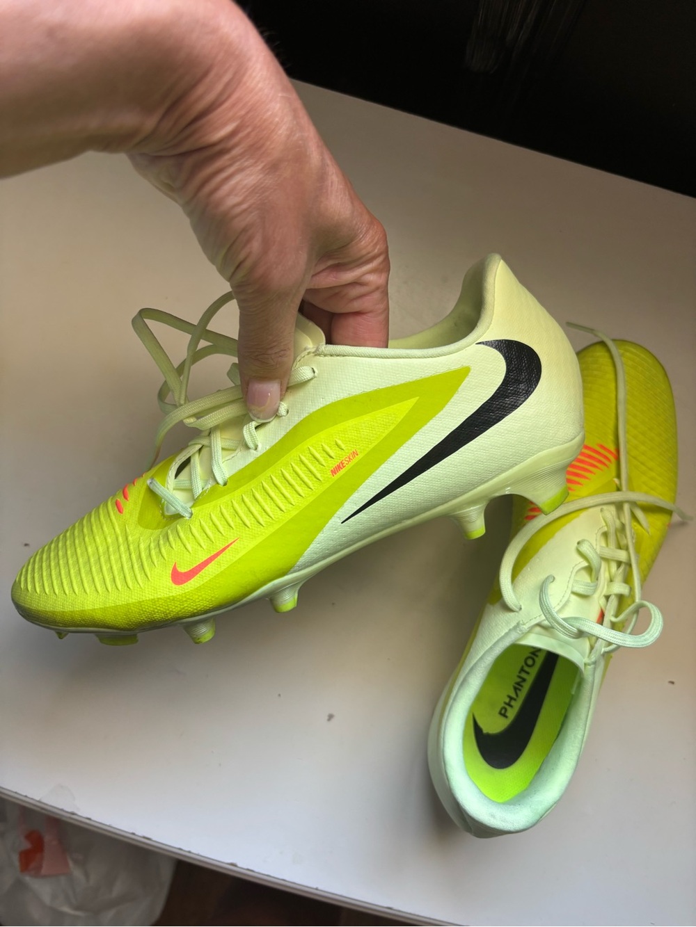Nike Phantom Soccer Cleats in Neon Yellow and Black Accents